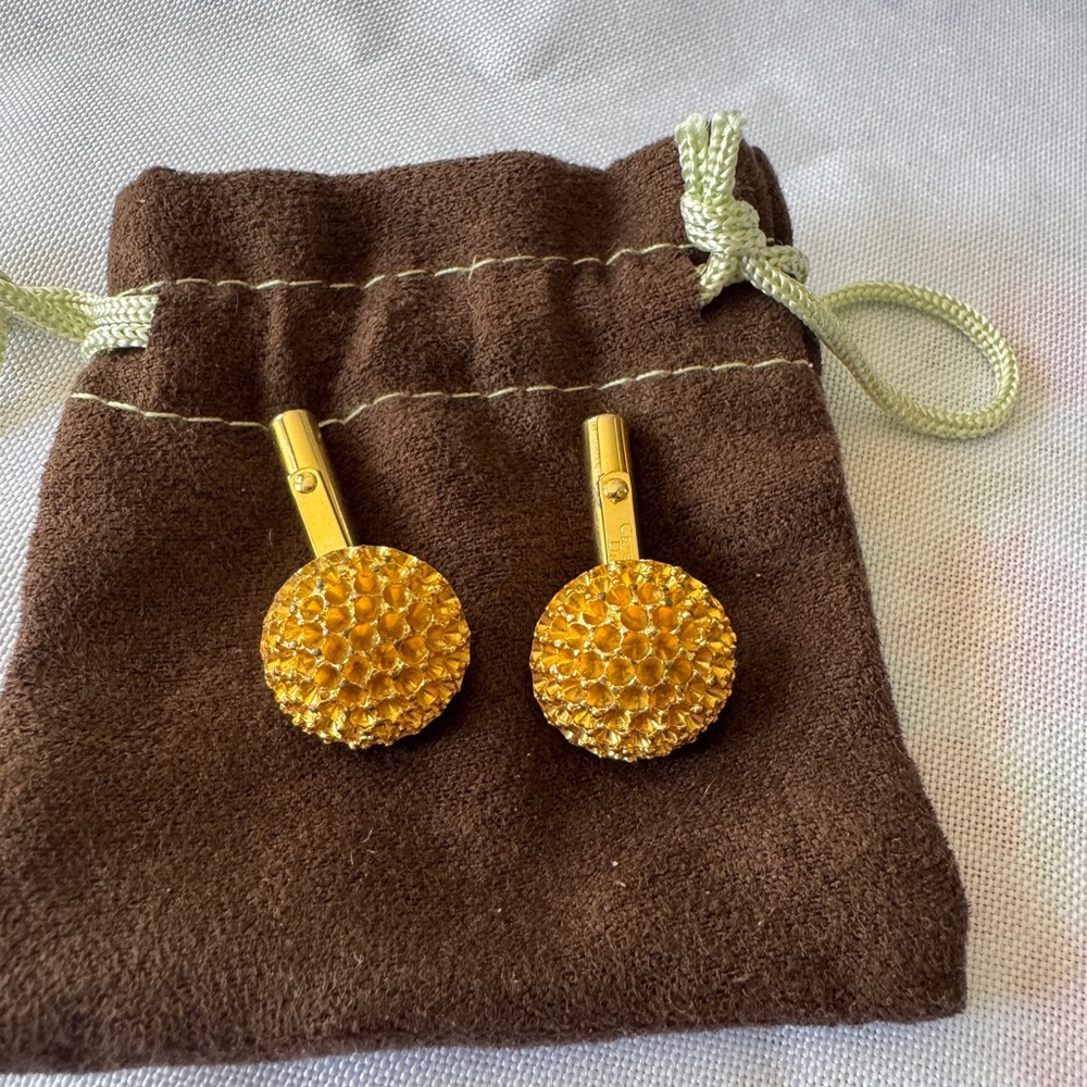 Rare Christian Dior Gold Textured Cufflinks